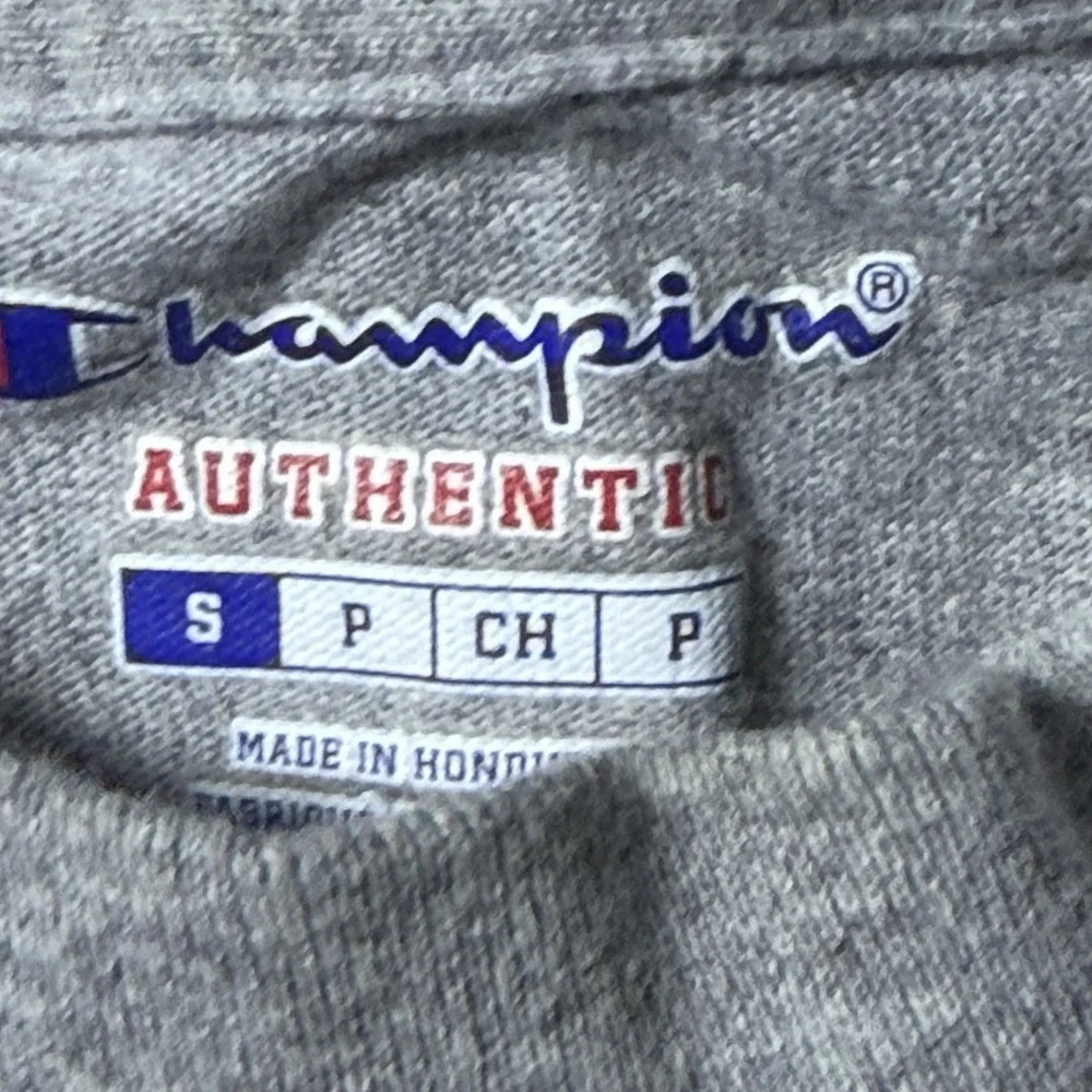 Champion Authentic Gray Embroidered Logo T Shirt Mens Small VTG Streetwear - Picture 4 of 7